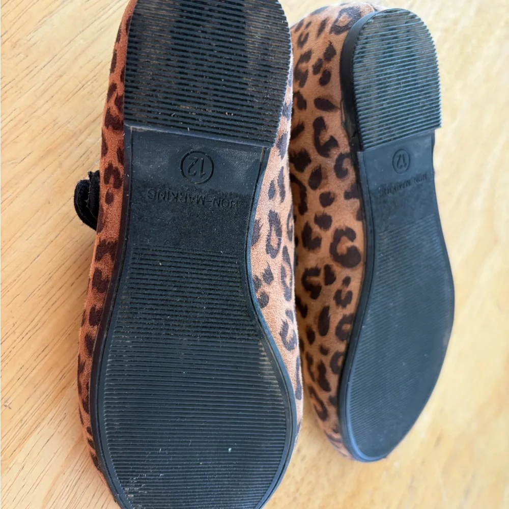 Cat & Jack Brown Leopard Print Mary Jane Shoes kids 12